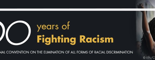 International Convention on the Elimination of All Forms of Racial Discrimination fiftieth anniversary banner